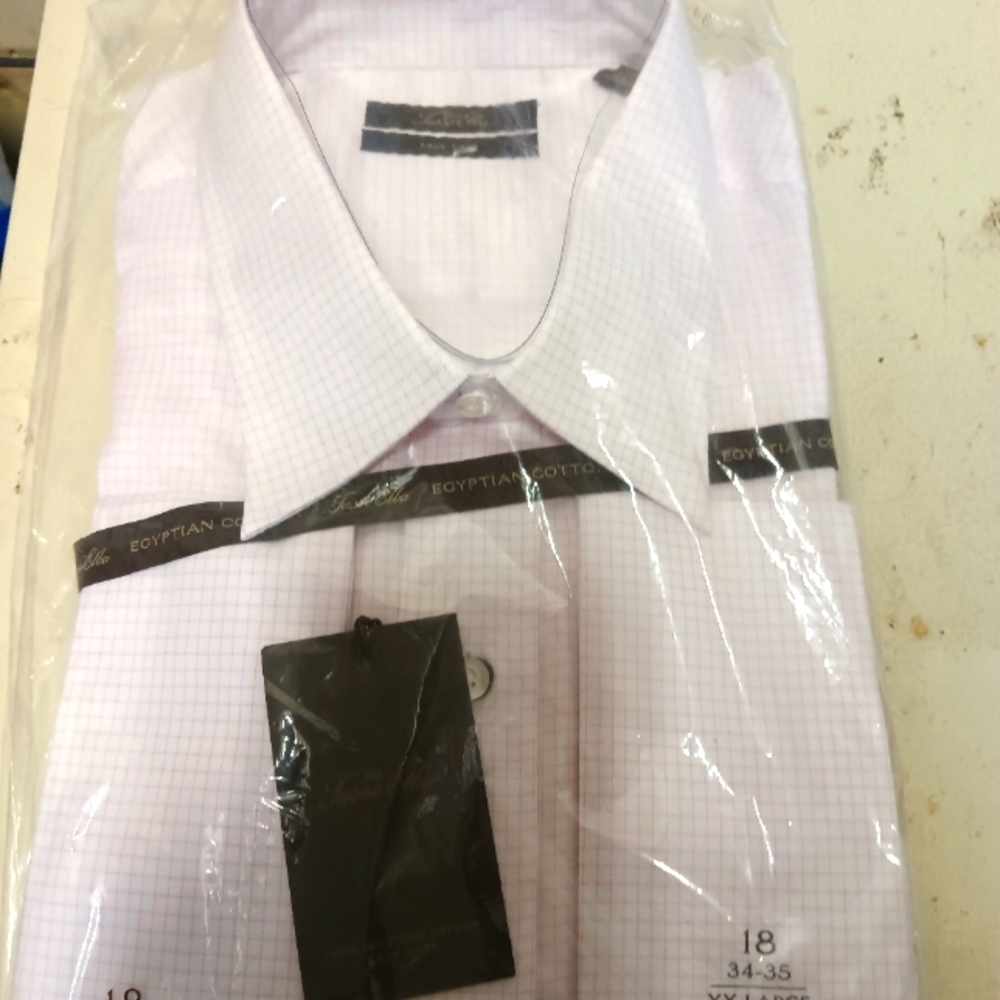 NWT Tasso Elba Orchard Twill Men's Cufflink Dress Shirt Size 18x34/35